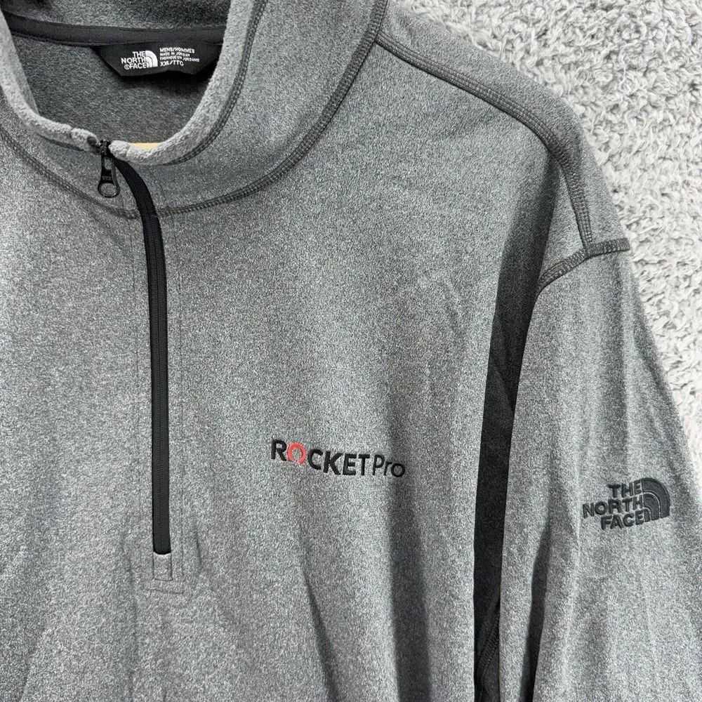 The North Face Sweatshirt Mens 2XL Gray‎ 1/4 Zip Mock Neck Logo 
